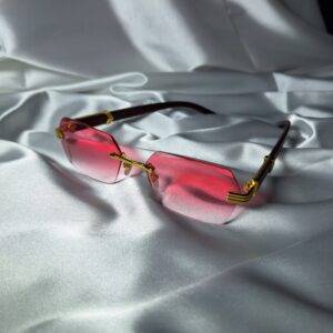 gafas palo de madera en rosado