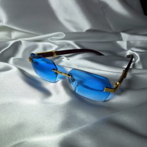 gafas palo de madera en Azul